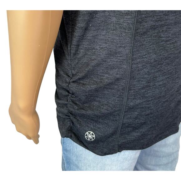 2/$15 Gaiam Hatha Jersey Keyhole Tank Top Gray Scoop Neck Size S - Picture 7 of 9